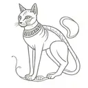 egyptian cat tattoo design idea