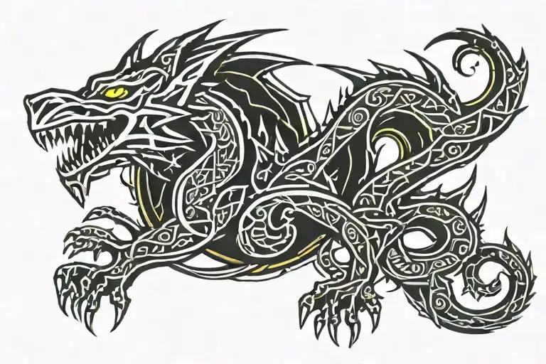 Skyrim dragon tattoo design idea
