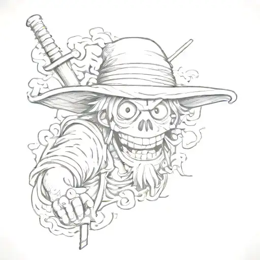 trust no one piece tattoo design idea