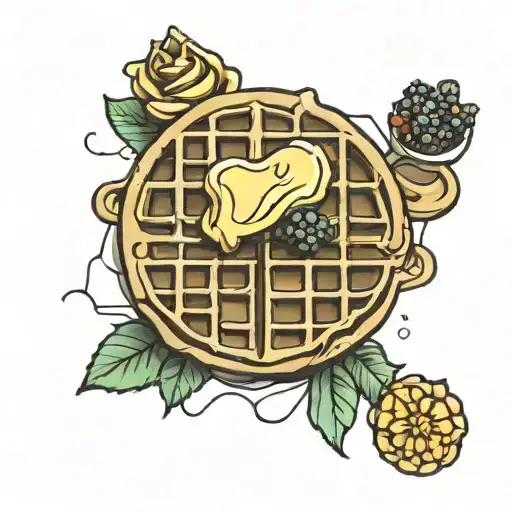 Waffle with Butter No syrup tattoo design idea