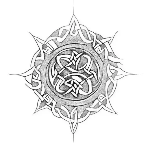 celtic sun tattoo design idea