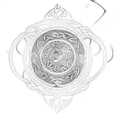 celtic sun and moon tattoo design idea