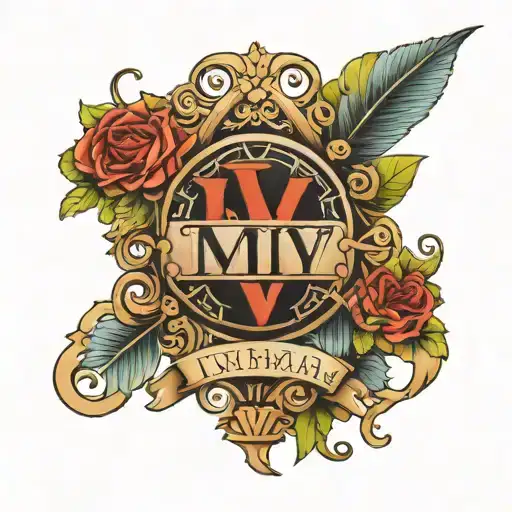 Roman Numerals "I・V・MMIV" tattoo design idea