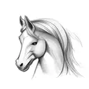horse with holly branch tattoo design idea