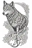 wolf, black  hawk tattoo design idea