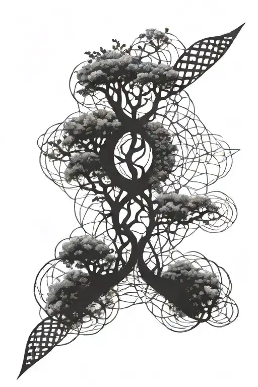 dna tree growing tattoo design idea