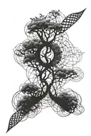 dna tree growing tattoo design idea