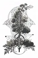 dna tree growing tattoo design idea