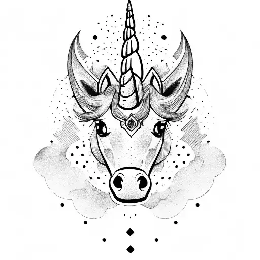 unicorn tattoo design idea