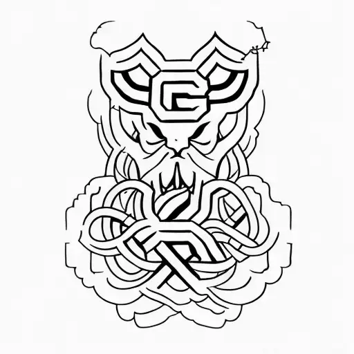 "Design a bold and meaningful 'SG' tattoo for a man, incorporating elements that reflect his personality, passions, or s tattoo design idea