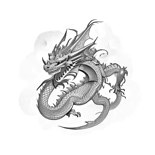 A dragon perched on top of a towering bookshelf, guarding the knowledge and stories within. tattoo design idea