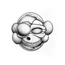 egg face kid tattoo design idea