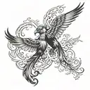 couples tattoo Phoenix rising from fire tattoo design idea