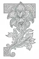 iris flower henna design inspired tattoo design idea