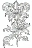 iris flower henna design inspired tattoo design idea