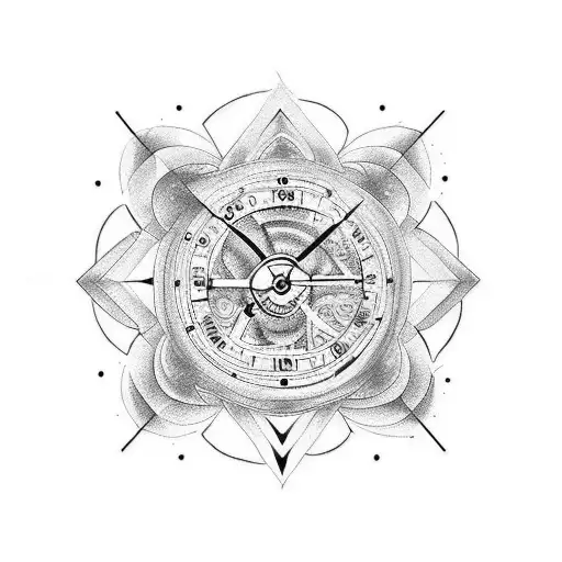 Sand clock with super Marion  tattoo design idea