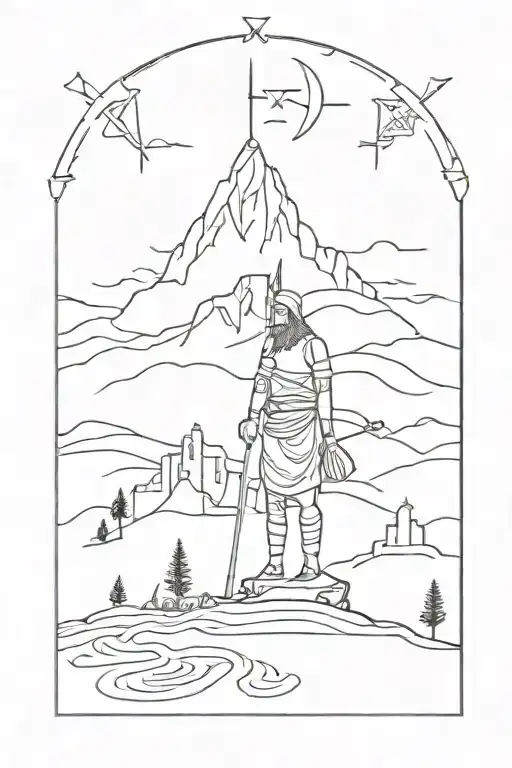 Amazigh tribe, viking, nomad traveler exploring tattoo design idea