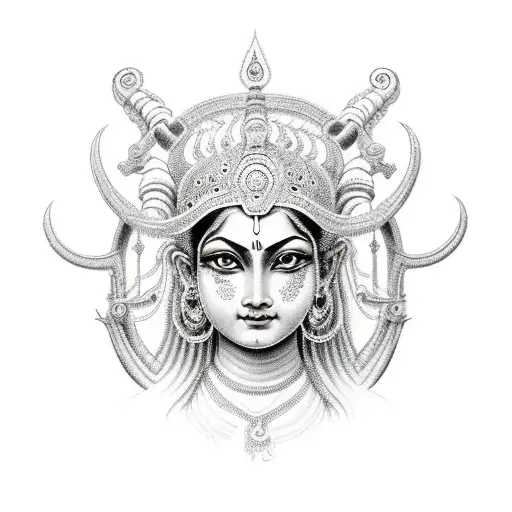 DURGA tattoo design idea