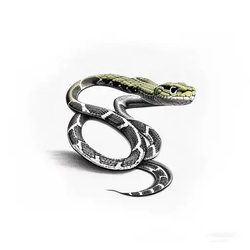 snake length ways tattoo design idea