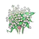 A bouquet of lily of the valley and venus flytraps wrapped in poison ivy and poison oak vines tattoo design idea