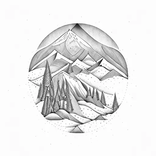 blue ridge mountains tattoo design idea