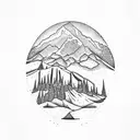 blue ridge mountains tattoo design idea