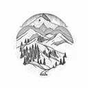 blue ridge mountains tattoo design idea