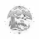 blue ridge mountains tattoo design idea
