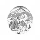 blue ridge mountains tattoo design idea