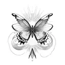 alpine black swallowtail butterfly with a sun symbol above it tattoo design idea