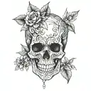 half flesh skull dark and beautiful blackwork tattoo tattoo design idea