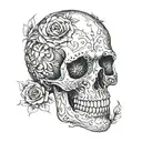 half flesh skull dark and beautiful blackwork tattoo tattoo design idea