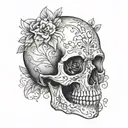 half flesh skull dark and beautiful blackwork tattoo tattoo design idea