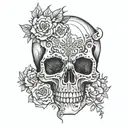 half flesh skull dark and beautiful blackwork tattoo tattoo design idea