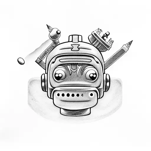 Bender, Fry and Leela from futurama if they are samurais tattoo design idea