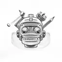 Bender, Fry and Leela from futurama if they are samurais tattoo design idea