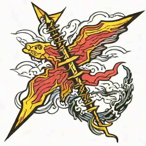 lightning from the sky and thunder from the sea tattoo design idea