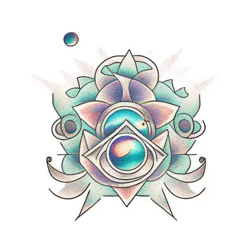 vines with sunset in a rectangle tattoo design idea