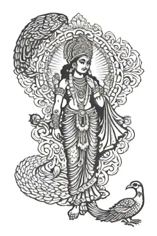 murugan vel with peacocks tattoo design idea