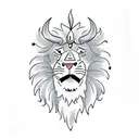 cartoon lion, bull and crab heads tattoo design idea