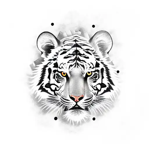 traditional Korean tiger and Mexico tattoo design idea