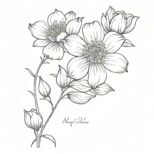birth flower may July and September  tattoo design idea