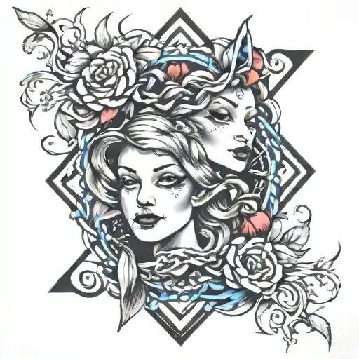 cousins intertwined tattoo design idea