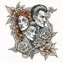 cousins intertwined tattoo design idea