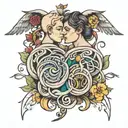 cousins intertwined tattoo design idea