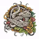 cousins intertwined tattoo design idea