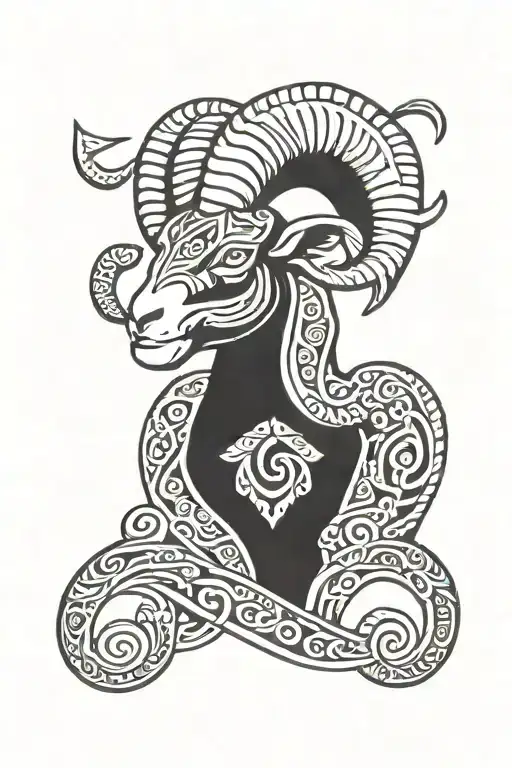 aries ram tattoo featuring iconic symbols tattoo design idea