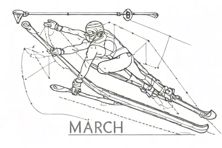 March 3, 2013 in Roman numerals with skis incorporated somehow tattoo design idea