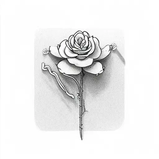 1pc 3d Simulation Rose Flower Sticker Colorful Semi-arm Waterproof  Temporary Tattoo Sticker For Men And Women | SHEIN
