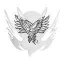 Eagle wing bow and arrow set tattoo design idea